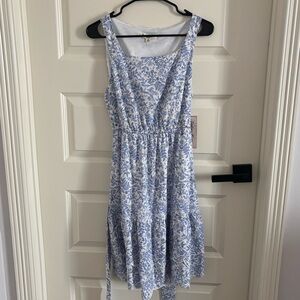 NWOT Floral Blue and White Sleeveless Dress